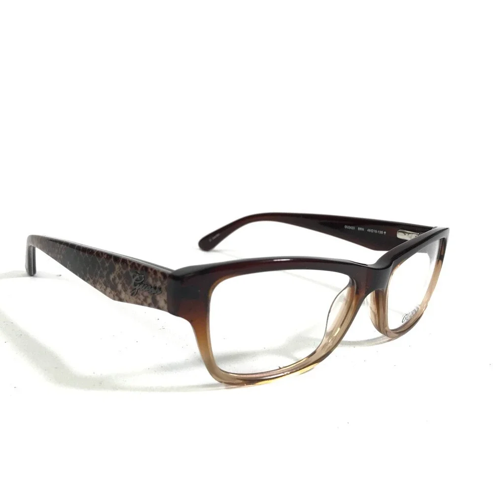 Guess Eyeglasses Frames GU2423 BRN Brown Fade Cat Eye Snakeskin 49-15-135